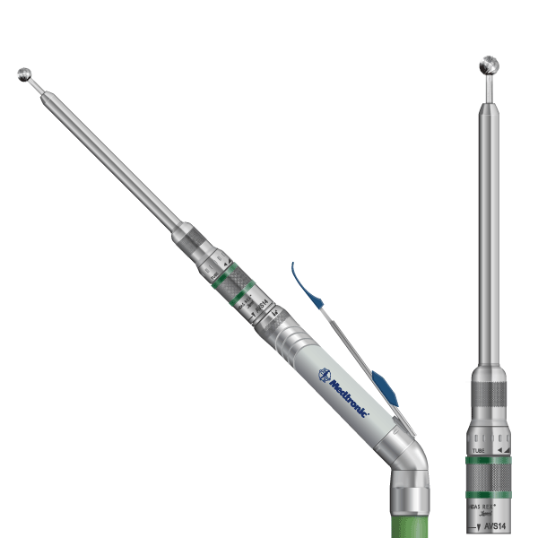 Omega MR14BA60 6.0mm Round Dissection tool replacement 14BA60 in a Midas Rex PM710 MR7 Touch handpiece and AVS14 attachment